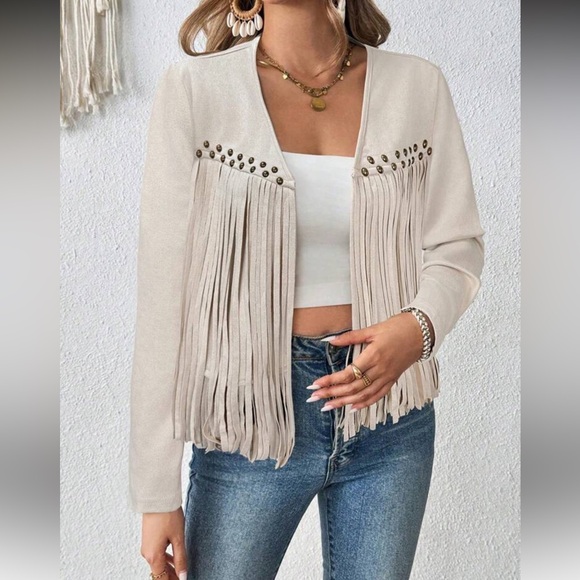 Fringed Cream Jacket - Picture 3 of 6